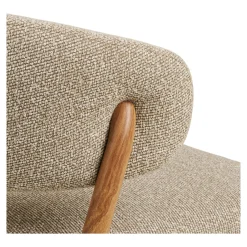 Chaise en tissu polyester sable, structure bois clair (lot de 2) WINO