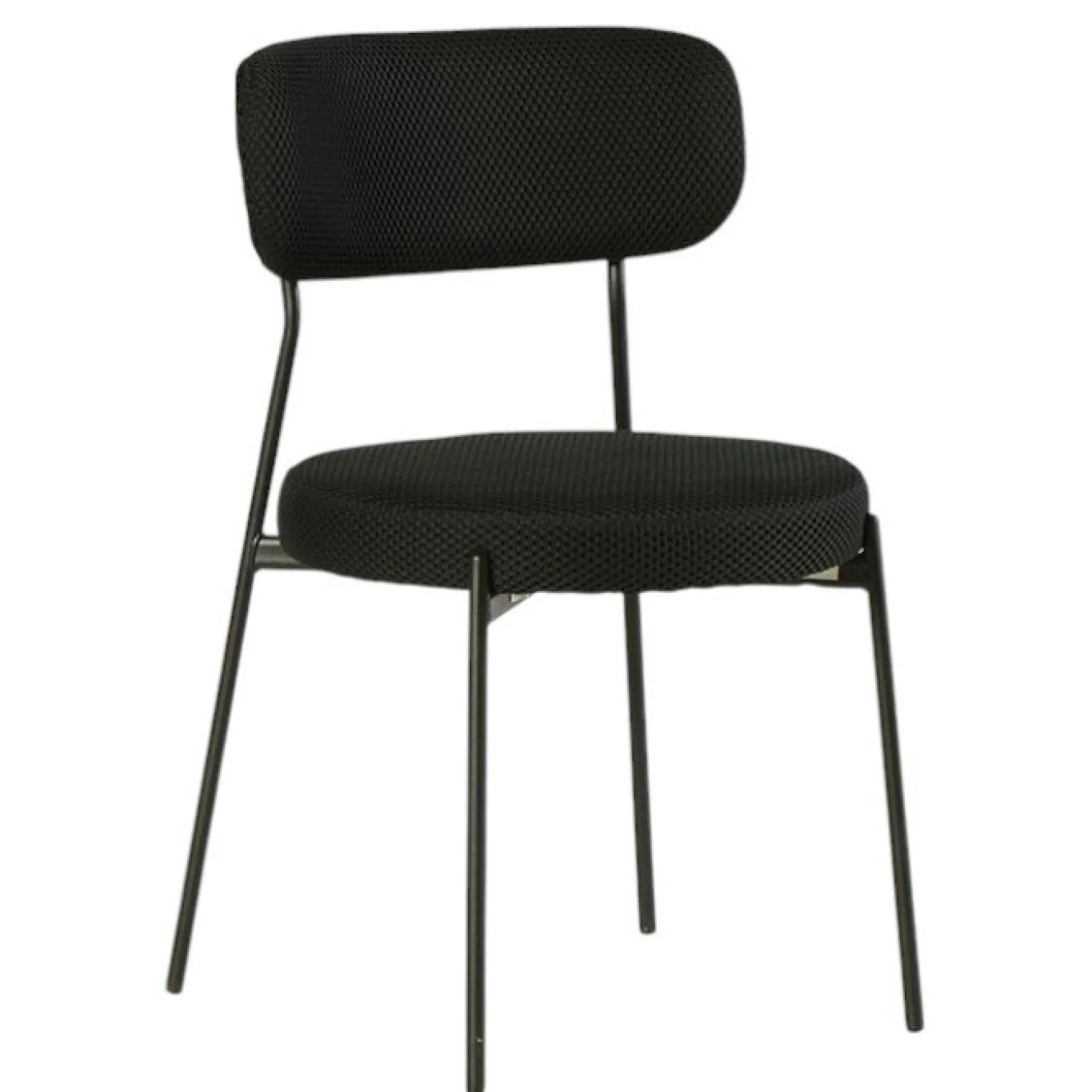 Chaise en tissu résille matelassée noir (lot de 2) IENA