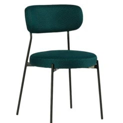 Chaise en tissu résille matelassée bleu (lot de 2) IENA