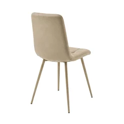 Chaise en tissu taupe motif damier (lot de 2) LORA