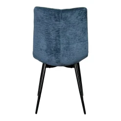 Chaise en velours bleu motif damier (lot de 2) PALERME