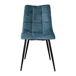 Chaise en velours bleu motif damier (lot de 2) PALERME