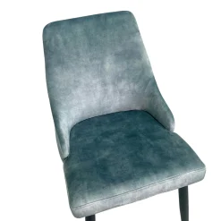 Chaise en velours bleu pétrole (lot de 2) MALMOE