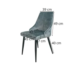 Chaise en velours bleu pétrole (lot de 2) MALMOE