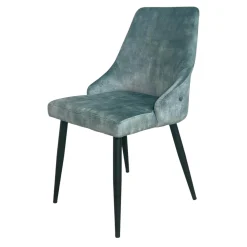 Chaise en velours bleu pétrole (lot de 2) MALMOE