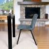 Chaise en velours capitonné bleu pétrole MALMOE (lot de 2)