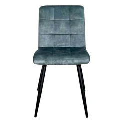 Chaise en velours capitonné bleu pétrole MALMOE (lot de 2)