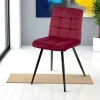 Chaise en velours capitonné rouge bordeaux MALMOE (lot de 2)