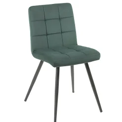 Chaise en velours capitonné vert MALMOE (lot de 2)