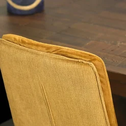 Chaise en velours doré à double coussinage (lot de 2) OKA