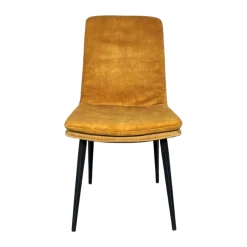 Chaise en velours doré à double coussinage (lot de 2) OKA