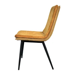 Chaise en velours doré à double coussinage (lot de 2) OKA