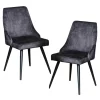 Chaise en velours gris anthracite (lot de 2) MALMOE