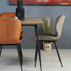 Chaise en velours gris style moderne (lot de 2) MELBOURNE