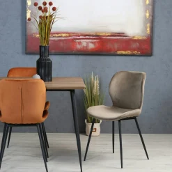 Chaise en velours gris style moderne (lot de 2) MELBOURNE