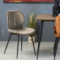Chaise en velours gris style moderne (lot de 2) MELBOURNE