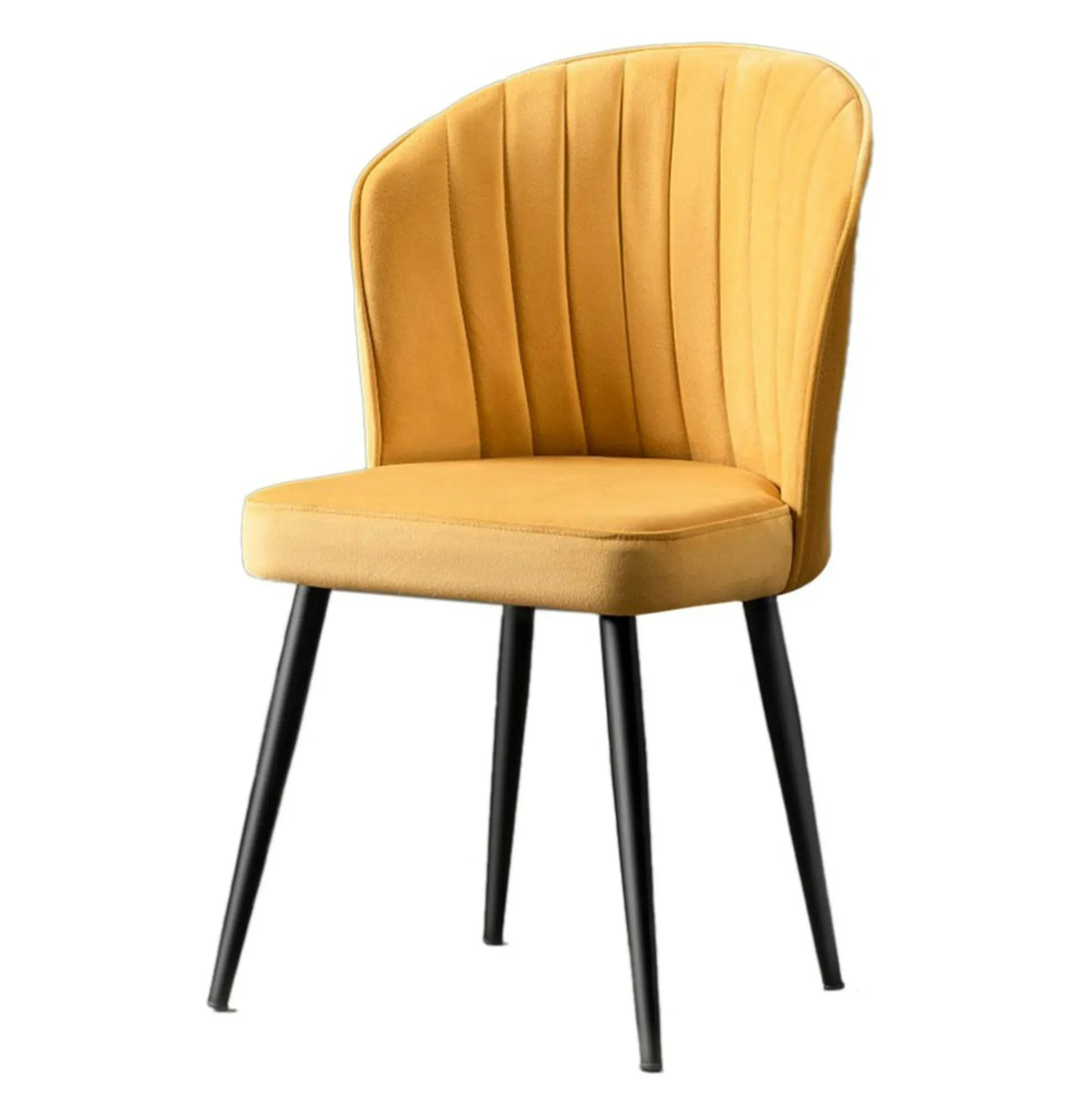 Chaise en velours jaune - dossier enveloppant ROSARIO t de 2)