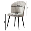 Chaise en velours noir - dossier enveloppant ROSARIO (Lot de 2)
