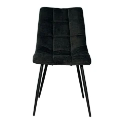 Chaise en velours noir motif damier (lot de 2) PALERME