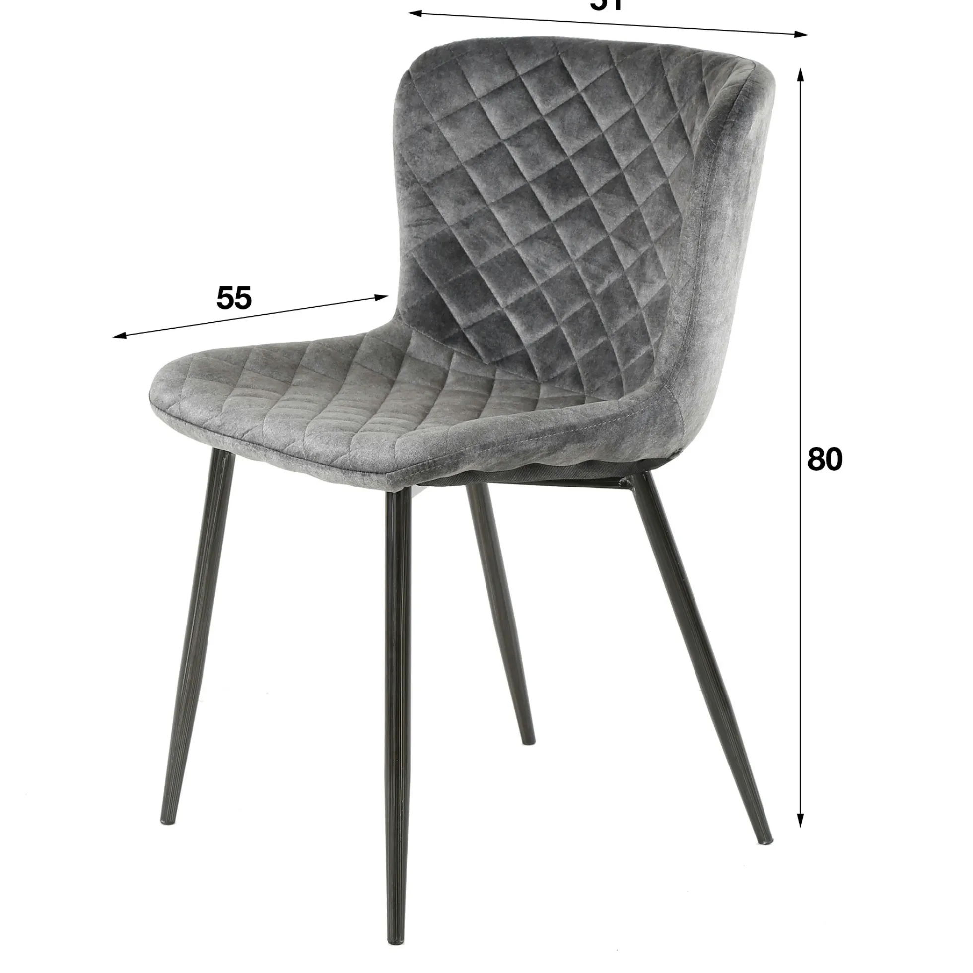 Chaise en velours piqué bleu (lot de 2) MELBOURNE