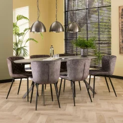 Chaise en velours piqué gris (lot de 2) MELBOURNE
