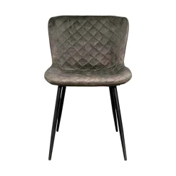 Chaise en velours piqué taupe (lot de 2) MELBOURNE