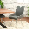 Chaise fauteuil anthracite avec poignée (lot de 2) HELSINKI