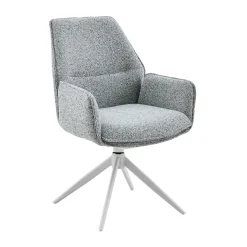 Chaise gris chiné pivotante à accoudoirs (lot de 2) CORTINA