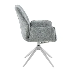 Chaise gris chiné pivotante à accoudoirs (lot de 2) CORTINA