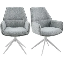 Chaise gris chiné pivotante à accoudoirs (lot de 2) CORTINA