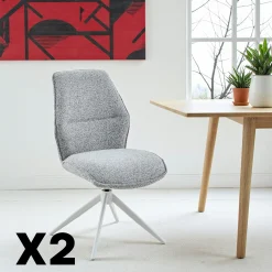 Chaise gris chiné pivotante (lot de 2) CORTINA