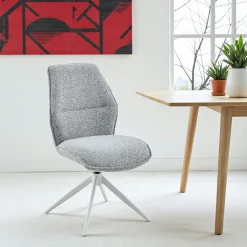 Chaise gris chiné pivotante (lot de 2) CORTINA