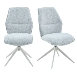 Chaise gris clair chiné pivotante (lot de 2) CORTINA