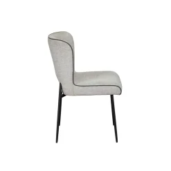 Chaise gris clair dos ajouré et passepoil (lot de 2) OKA
