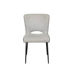 Chaise gris clair dos ajouré et passepoil (lot de 2) OKA