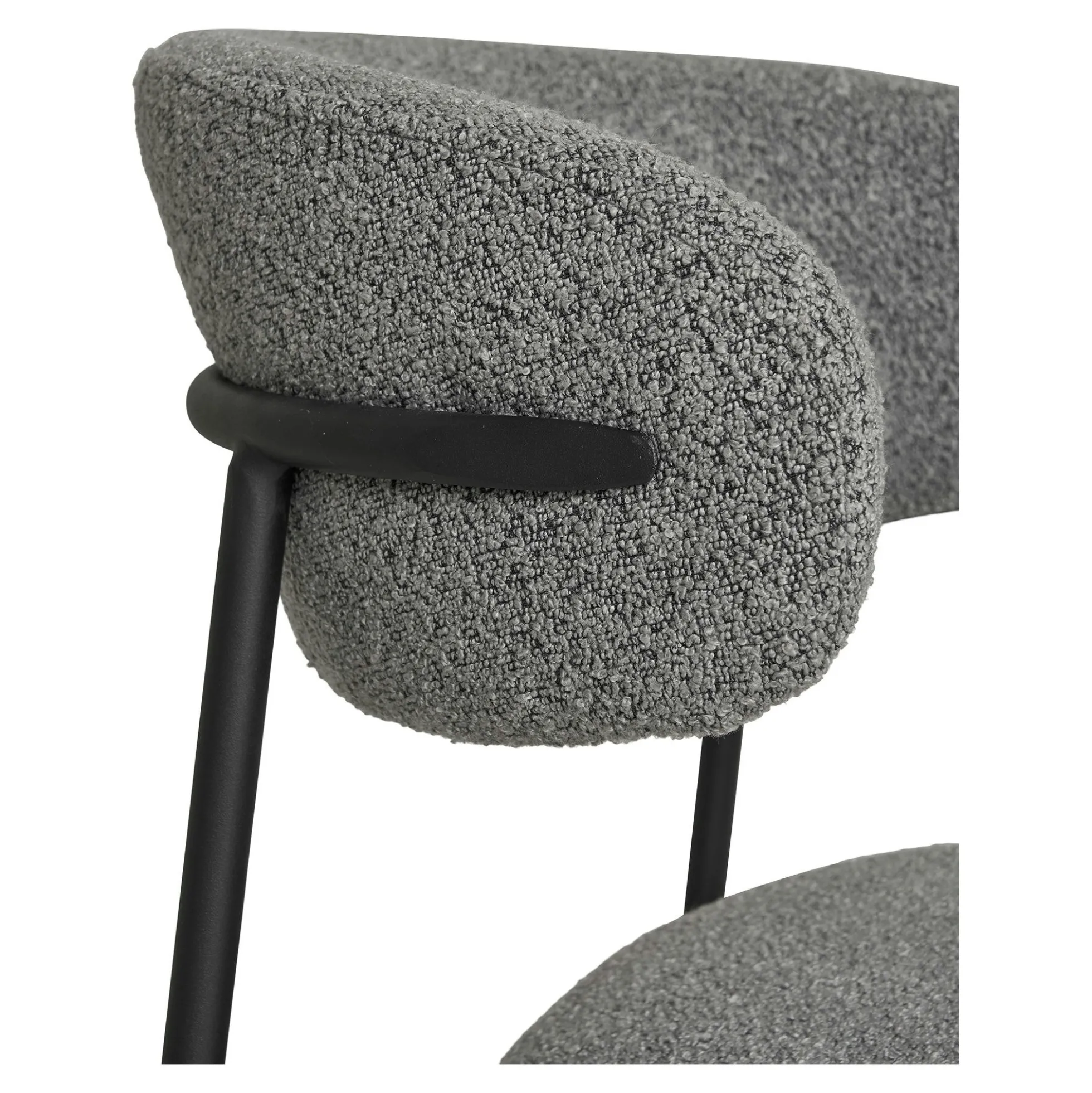 Chaise gris clair en bouclette avec dossier arrondi (lot de 2) MONTREUX