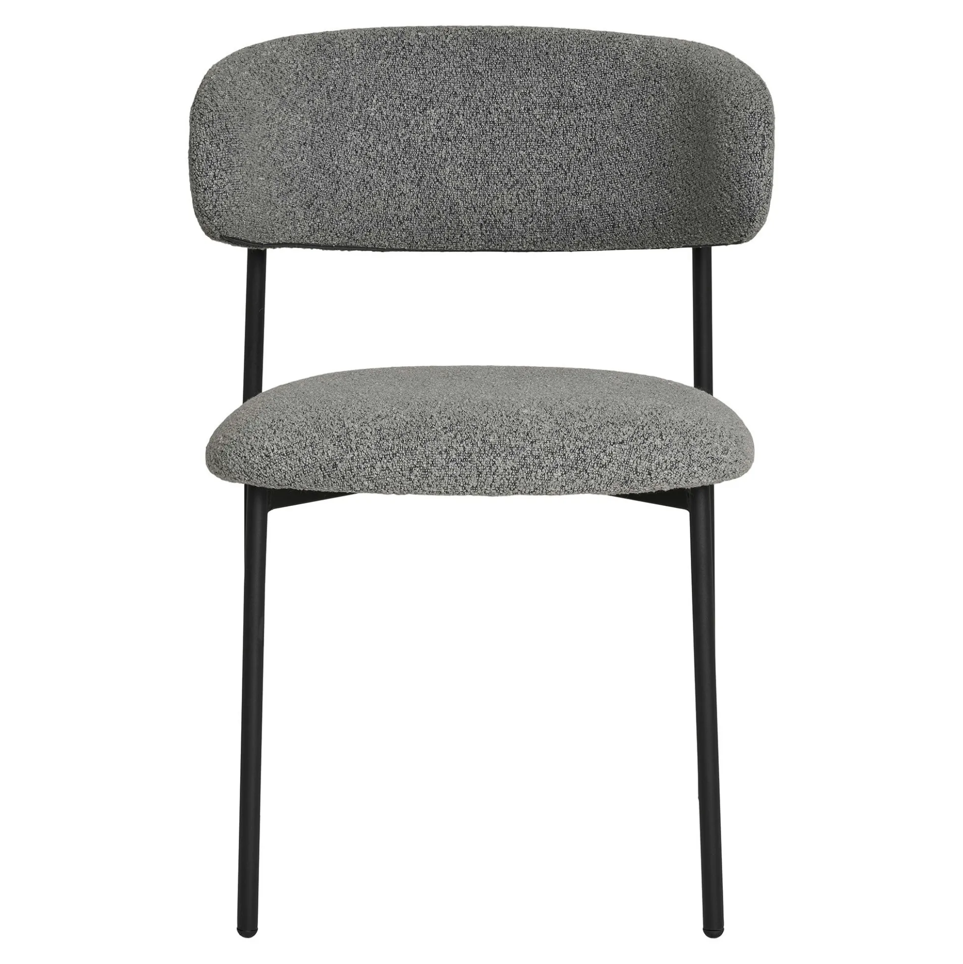 Chaise gris clair en bouclette avec dossier arrondi (lot de 2) MONTREUX