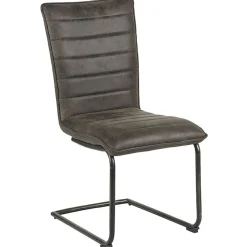 Chaise grise en tissu microfibre