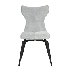 Chaise grise pivotante en velours avec passepoil (lot de 2) LOMBARDIE