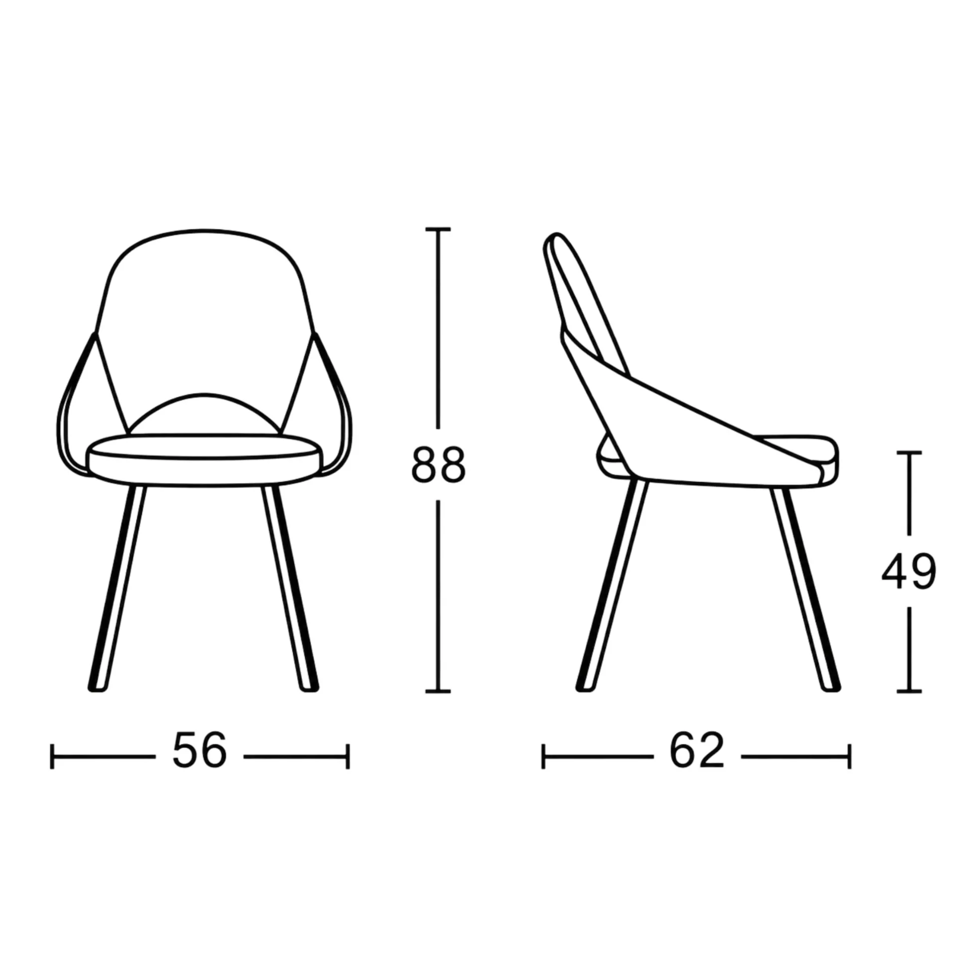 Chaise gris foncé à accoudoirs intégrés (x2) AUREN