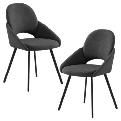Chaise gris foncé à accoudoirs intégrés (x2) AUREN