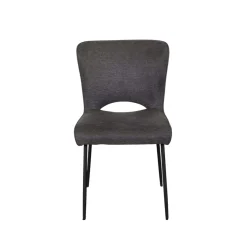 Chaise gris foncé à dos ajouré (lot de 2) OKA