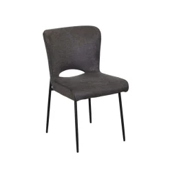 Chaise gris foncé à dos ajouré (lot de 2) OKA
