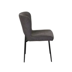Chaise gris foncé à dos ajouré (lot de 2) OKA