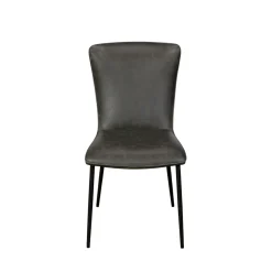 Chaise gris foncé à dossier courbe (lot de 2) OKA