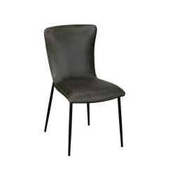 Chaise gris foncé à dossier courbe (lot de 2) OKA