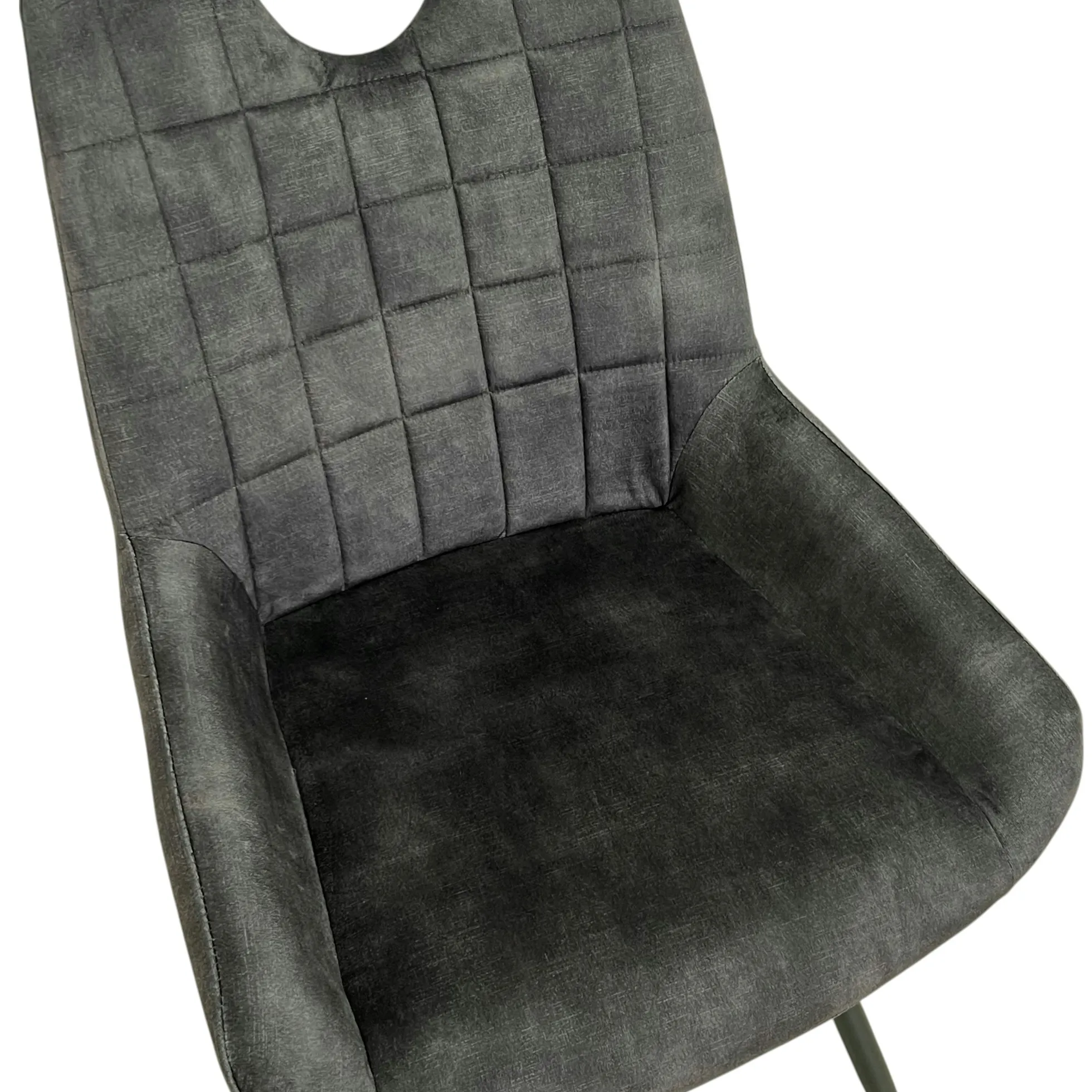 Chaise gris sombre avec poignée (lot de 2) MALMOE