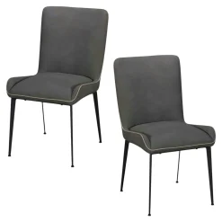 Chaise gris sombre, entretien facile (lot de 2) OKA