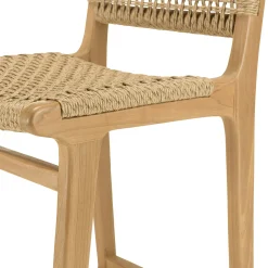 Chaise haute de jardin teck et assise tressée (lot de 2) SUMMER