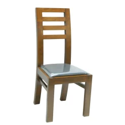 Chaise Hévéa assise mousse 45x49x100cm OLGA